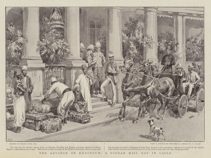 The Advance on Khartoum, en Soudan Mail Day i Kairo av Frank Dadd