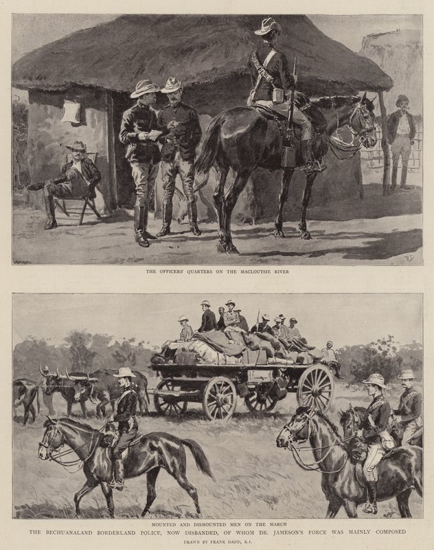 Bechuanaland Borderland Police, nå oppløst, hvorav Dr Jamesons styrke hovedsakelig var sammensatt av Frank Dadd