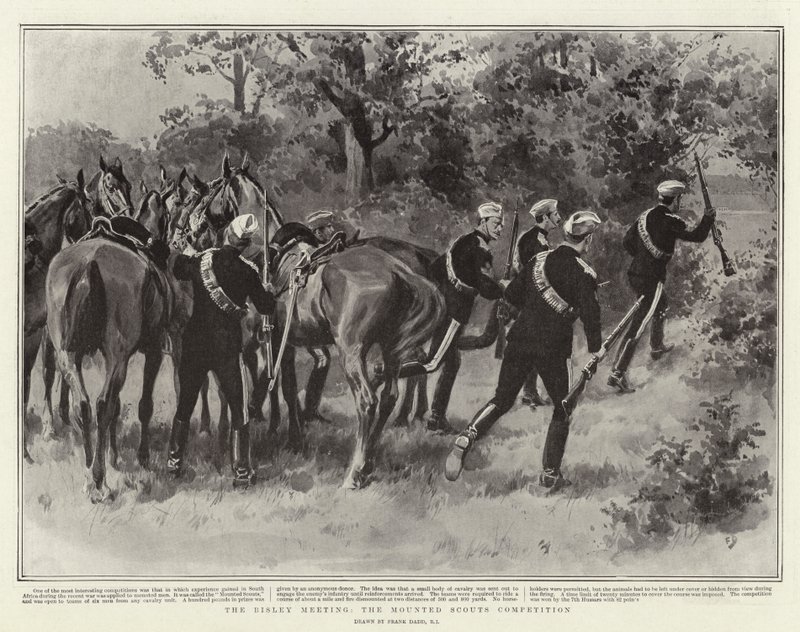 Bisley-møtet, konkurransen for monterte speidere av Frank Dadd