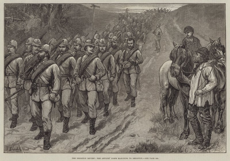 The Brighton Review, Artists' Corps marsjerer til Brighton av Frank Dadd
