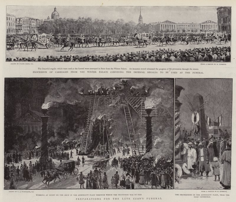 Tsarens begravelse i St. Petersburg av Frank Dadd