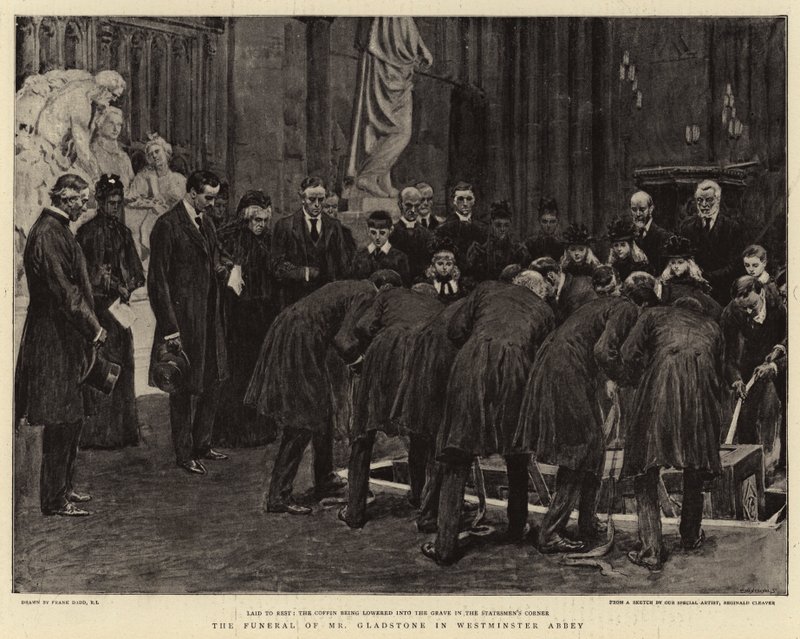 Begravelsen til Mr Gladstone i Westminster Abbey av Frank Dadd