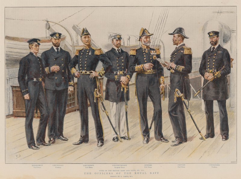 Offiserene til Royal Navy (chromolitho) av Frank Dadd