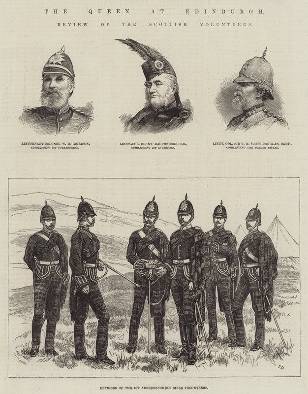 Dronningen i Edinburgh, anmeldelse av de skotske frivillige av Frank Dadd