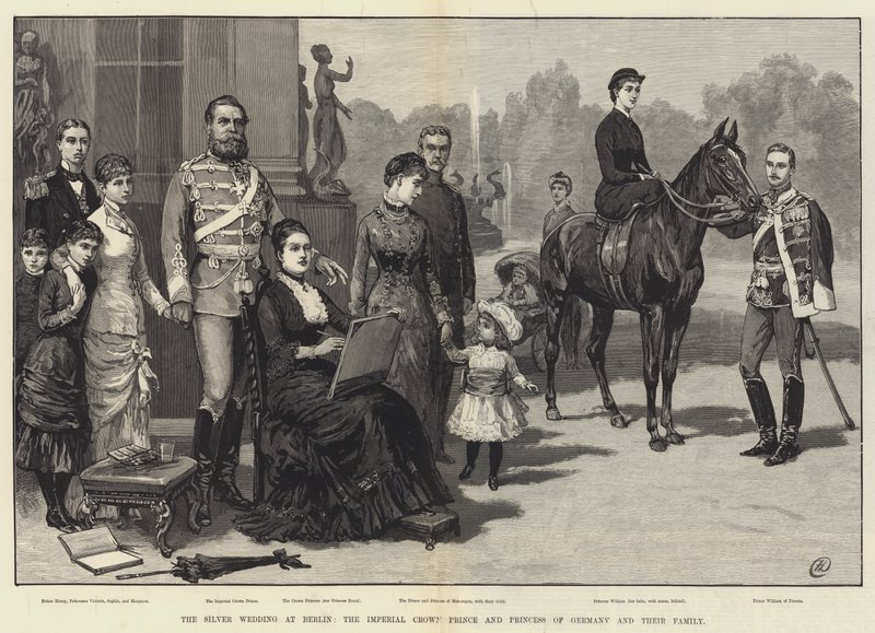 Sølvbryllupet i Berlin, den keiserlige kronprinsen og prinsessen av Tyskland og deres familie av Frank Dadd