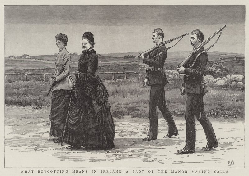 Hva betyr boikott i Irland, en dame på herregården som ringer av Frank Dadd