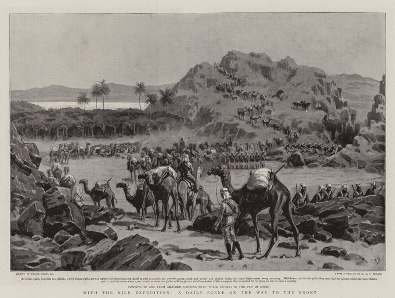 Med Nile-ekspedisjonen, en daglig scene på vei til fronten av Frank Dadd