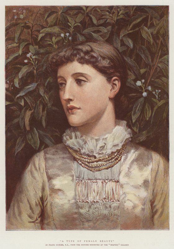 En type kvinnelig skjønnhet (chromolitho) av Frank Dicksee