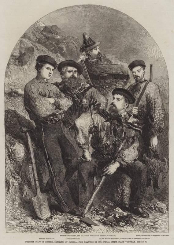 Personlig stab til general Garibaldi på Caprera av Frank Vizetelly