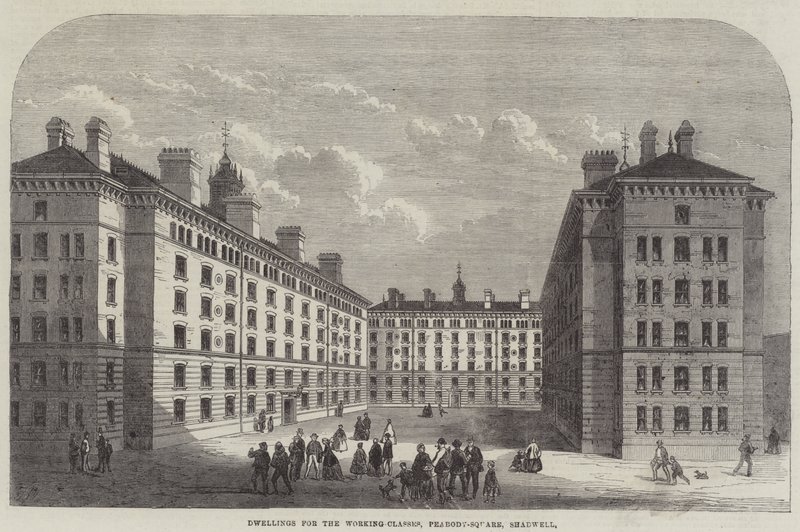 Boliger for arbeiderklassene, Peabody-Square, Shadwell av Frank Watkins