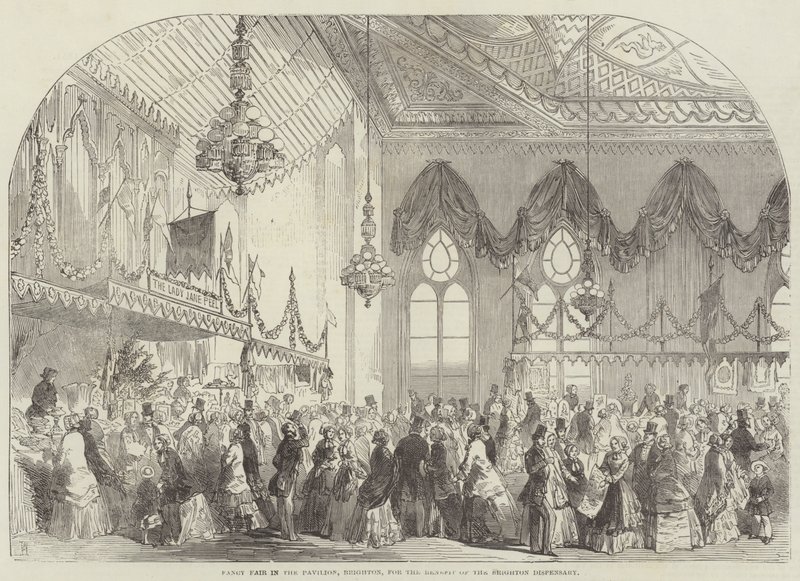 Fancy Fair i Pavilion, Brighton, til fordel for Brighton Dispensary av Frank Watkins