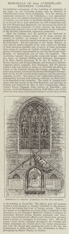Minnesmerker i Carlisle Cathedral til det 34. regiment av Frank Watkins