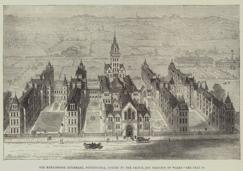 Marylebone Infirmary, Notting-Hill, åpnet av prinsen og prinsessen av Wales av Frank Watkins