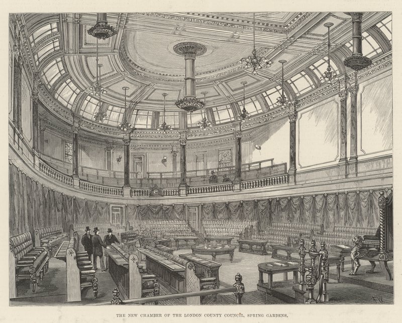 The New Chamber of the London County Council, Spring Gardens av Frank Watkins