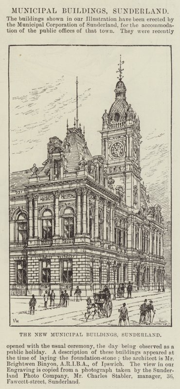 De nye kommunale bygningene, Sunderland av Frank Watkins