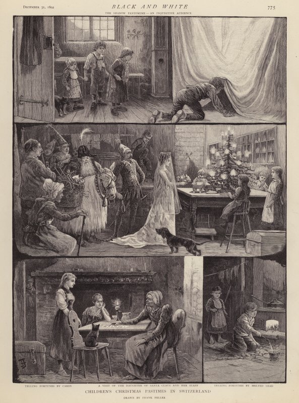 Barnas juleforlystelser i Sveits (litho) av Frank (after) Feller