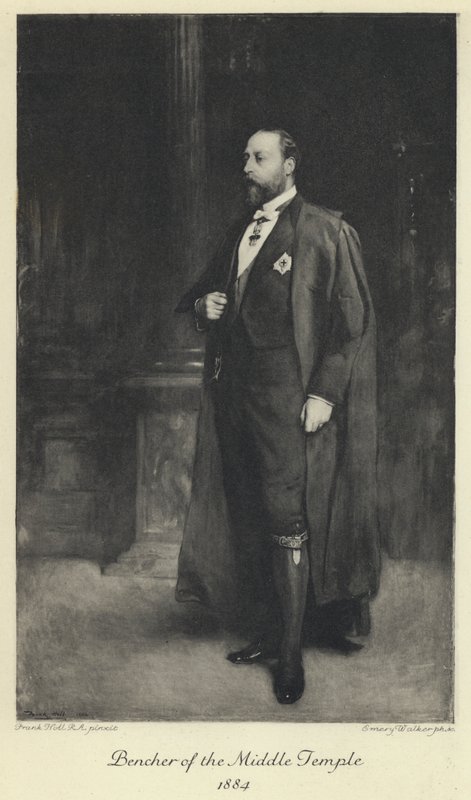 Prinsen av Wales, den fremtidige kong Edvard VII, som benker i det midtre tempelet av Frank (after) Holl