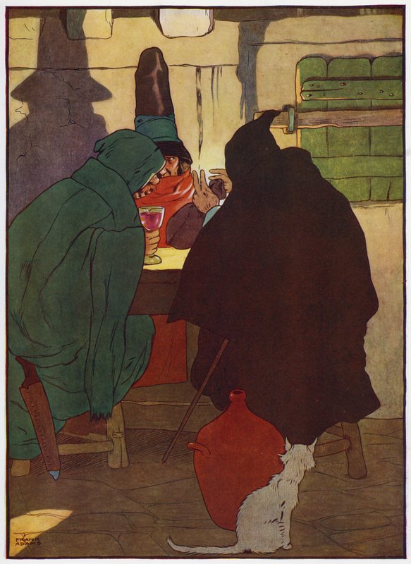 Illustrasjon for Babes in the Wood (farge litho) av Frank Adams