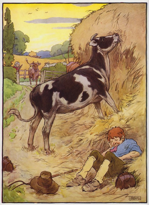 Illustrasjon for Old Dame Trot And Her Pig (farge litho) av Frank Adams