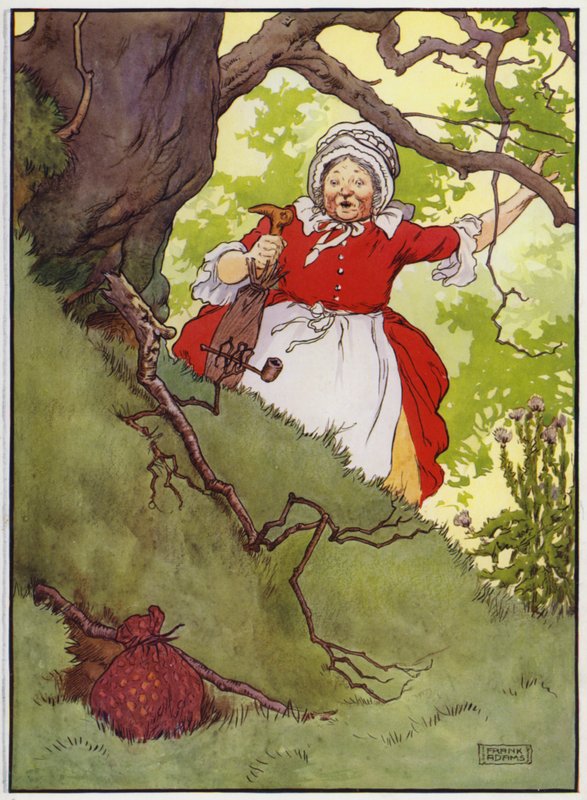 Illustrasjon for Old Dame Trot And Her Pig (farge litho) av Frank Adams