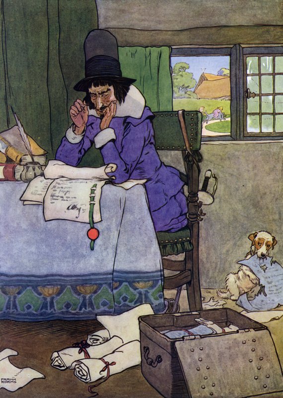 Illustrasjon for Babes in the Wood (farge litho) av Frank Adams