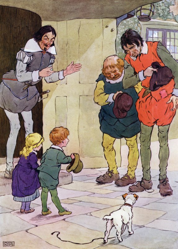 Illustrasjon for The Babes in the Wood (farge litho) av Frank Adams