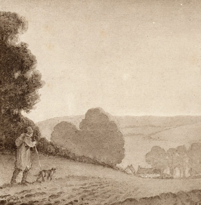 Illustrasjon for The Scholar-Gipsy av Matthew Arnold (farge litho) av Frank Adams
