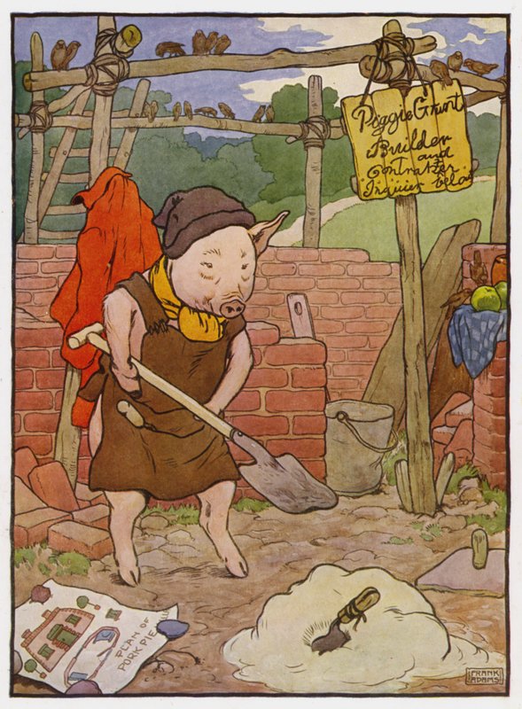 Illustrasjon for De tre små griser av Frank Adams