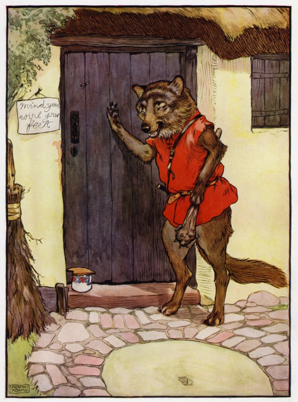 Rødhette (farge litho) av Frank Adams