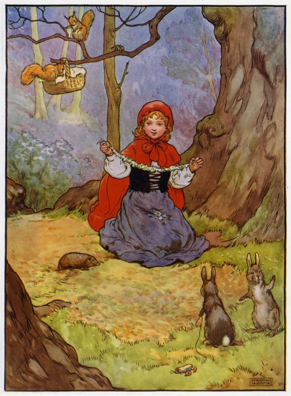 Rødhette (farge litho) av Frank Adams