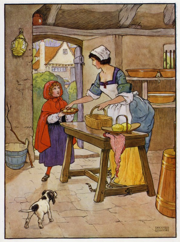 Rødhette (farge litho) av Frank Adams