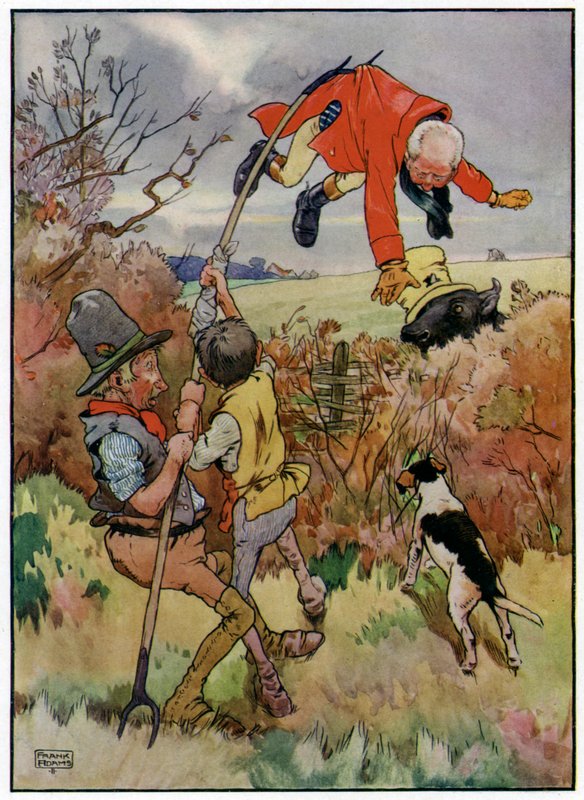 Three Jolly Huntsmen (farge litho) av Frank Adams