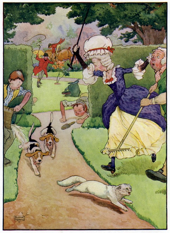 Three Jolly Huntsmen (farge litho) av Frank Adams