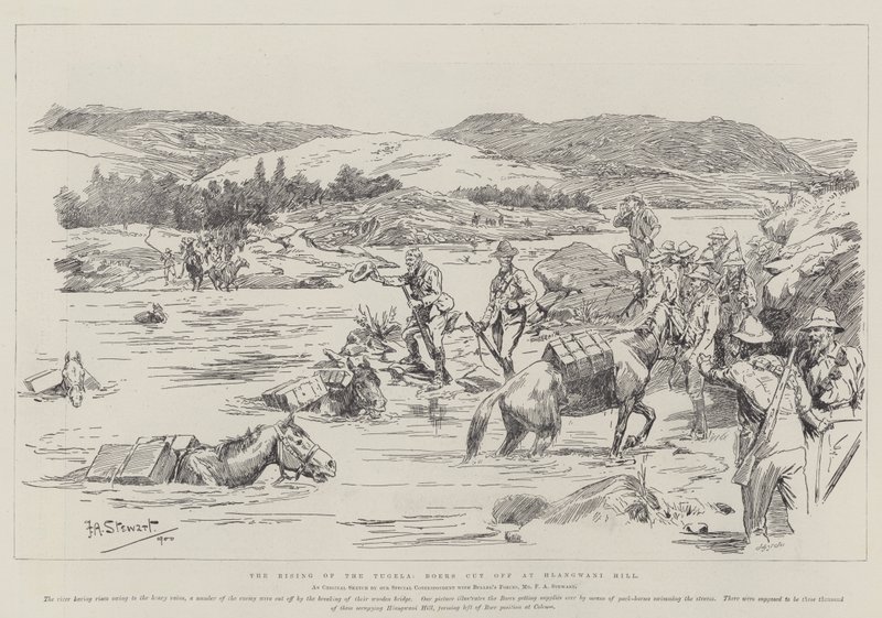 The Rising of the Tugela, boerne avskåret ved Hlangwani Hill av Frank Algenon Stewart
