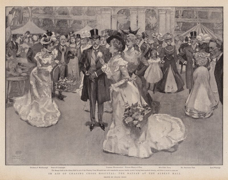Til hjelp for Charing Cross Hospital, basaren i Albert Hall av Frank Craig