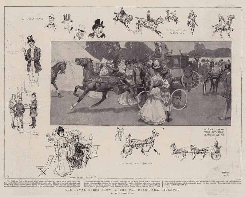 The Royal Horse Show i Old Deer Park, Richmond av Frank Craig