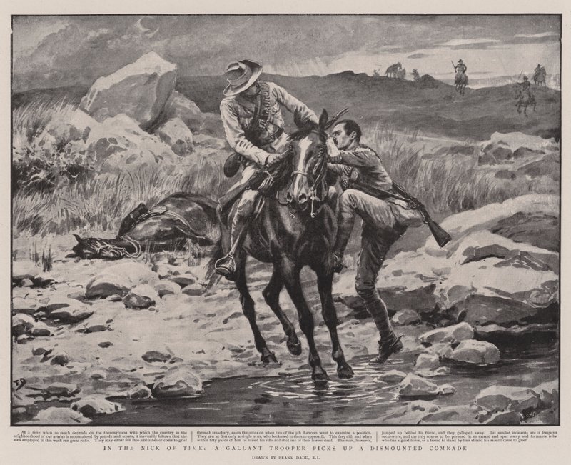 I Nick of Time, henter en galant trooper den avkjørte kameraten av Frank Dadd