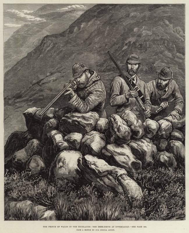 Prinsen av Wales i høylandet, Deer-Drive ved Invercauld av Frank Dadd