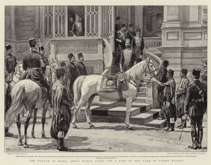Sultanen hjemme, Abdul Hamid tar en tur i Yildiz-palasset av Frank Dadd