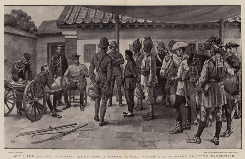 Med de allierte i Peking, undersøker en bokserleder etter en vellykket straffeekspedisjon av Frank Dadd
