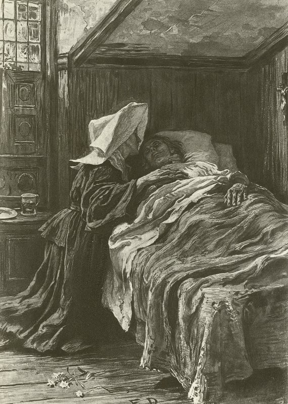 Gabriel og Evangeline (gravyr) av Frank Dicksee
