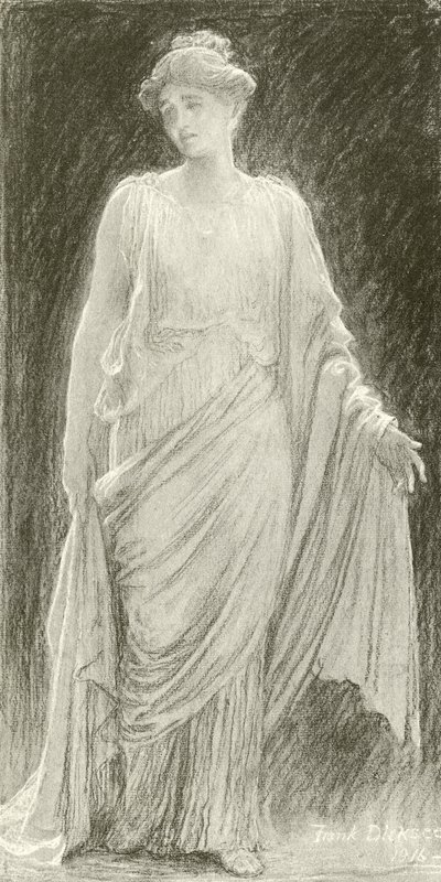 Madame de Navarro (Mary Anderson) som Hermine i et "Vintereventyr" (gravyr) av Frank Dicksee