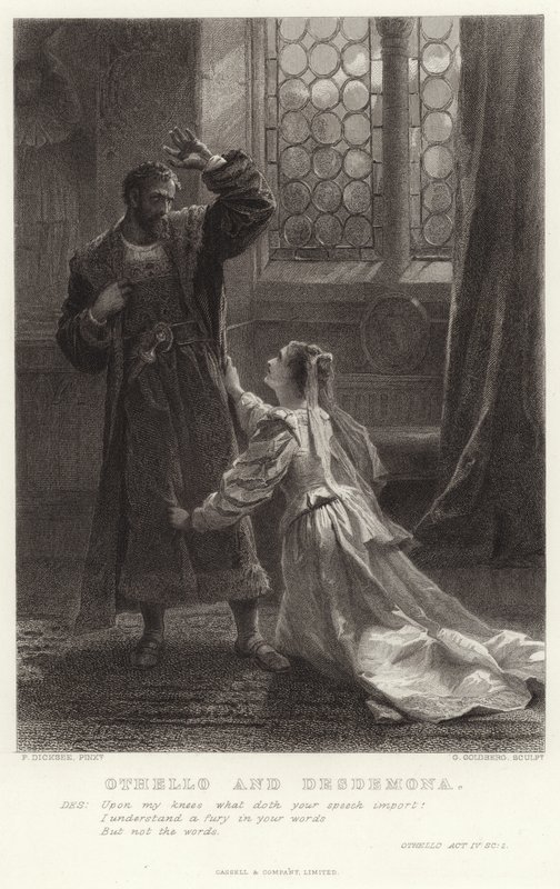 Othello og Desdemona, Othello, akt IV, Sc 2 av Frank Dicksee