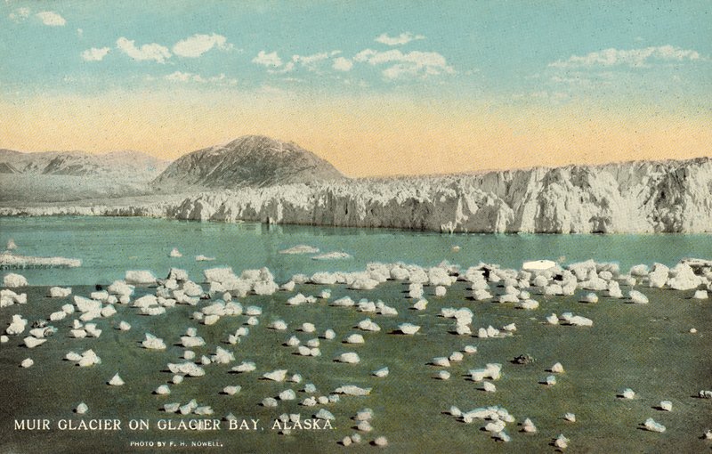 Muir Glacier, Glacier Bay, Alaska, USA (fargebilde) av Frank H. Nowell