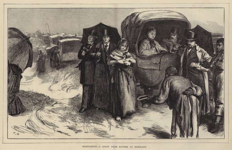 Sight-Seeing, en studie fra naturen ved Mortlake av Frank Holl