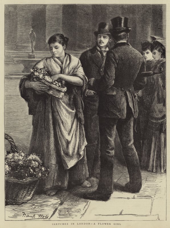 Skisser i London, en blomsterjente av Frank Holl