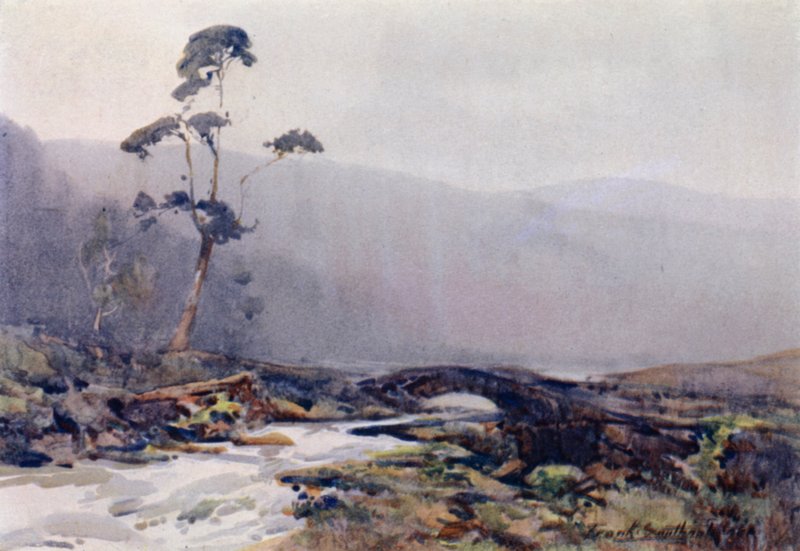 A Moorland Stream (farge litho) av Frank Southgate