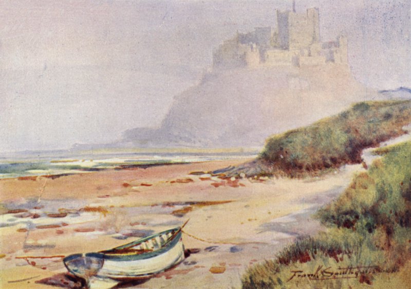 Bamburgh slott av Frank Southgate