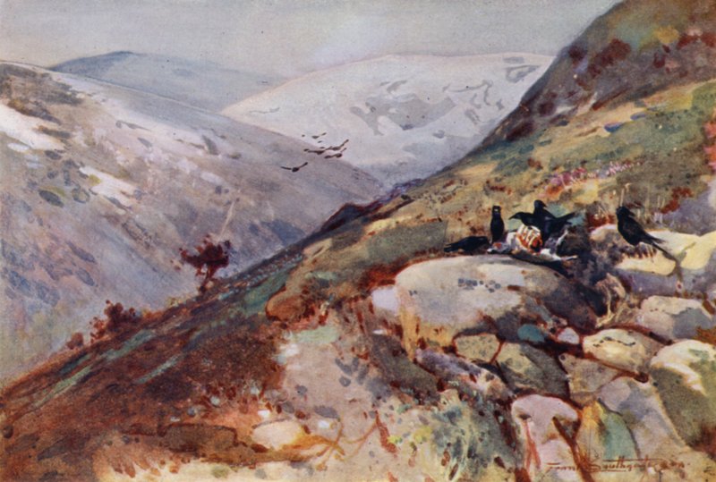 Nær Kielder (farge litho) av Frank Southgate