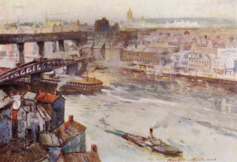 Newcastle-on-Tyne (farge litho) av Frank Southgate
